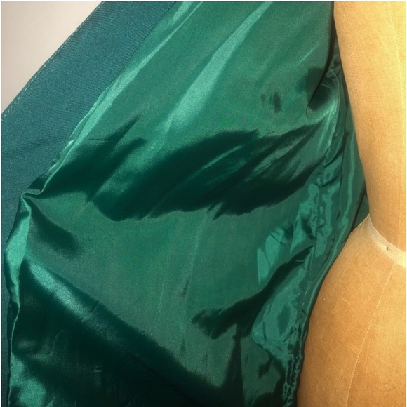 H&M] Blackish Green Velvet Tassel belt Open front wrap Jacket - Picture 8 of 10